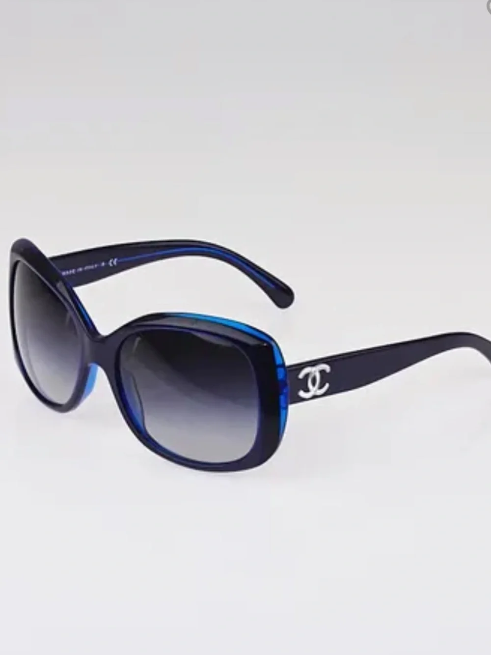 GUC Chanel Blue Sunglasses with Case & Bag!